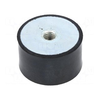 Vibration damper | M10 | Ø: 50mm | rubber | L: 30mm | H: 10mm | 3300N