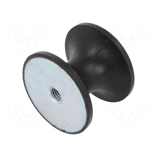 Vibration damper | M10 | Ø: 57mm | rubber | L: 45mm | H: 10mm | 1673N