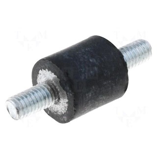 Vibration damper | M10 | Ø: 60mm | rubber | L: 40mm | Thread len: 28mm