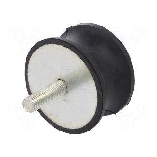 Vibration damper | M12 | Ø: 75mm | rubber | L: 40mm | Thread len: 37mm