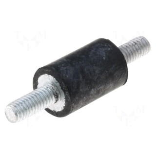 Vibration damper | M16 | Ø: 100mm | rubber | L: 75mm | Thread len: 41mm