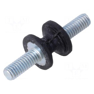 Vibration damper | M4 | Ø: 10mm | rubber | L: 8mm | Thread len: 10mm | 105N
