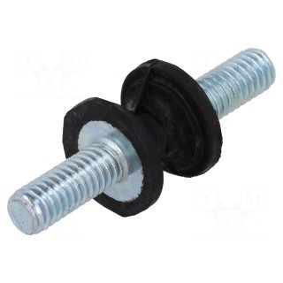 Vibration damper | M4 | Ø: 10mm | rubber | L: 8mm | Thread len: 10mm | 80N