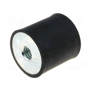 Vibration damper | M4 | Ø: 15mm | rubber | L: 15mm | H: 4mm | 126N | 156N/mm