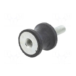 Vibration damper | M6 | Ø: 20mm | rubber | L: 20mm | Thread len: 18mm