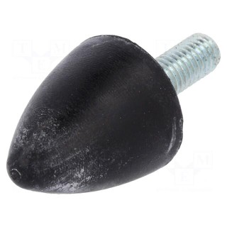 Vibration damper | M6 | Ø: 20mm | rubber | L: 24mm | Thread len: 18mm