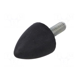 Vibration damper | M6 | Ø: 20mm | rubber | L: 24mm | Thread len: 18mm