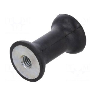 Vibration damper | M6 | Ø: 20mm | rubber | L: 30mm | H: 6mm | 172N | 23N/mm