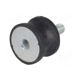 Vibration damper | M8 | Ø: 30mm | rubber | L: 20mm | Thread len: 23mm