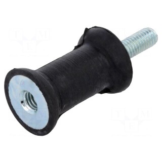 Vibration damper | M8 | Ø: 40mm | rubber | L: 25mm | Thread len: 23mm