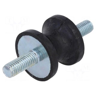 Vibration damper | M8 | Ø: 30mm | rubber | L: 25mm | Thread len: 20mm