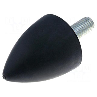 Vibration damper | M8 | Ø: 30mm | rubber | L: 36mm | Thread len: 20mm