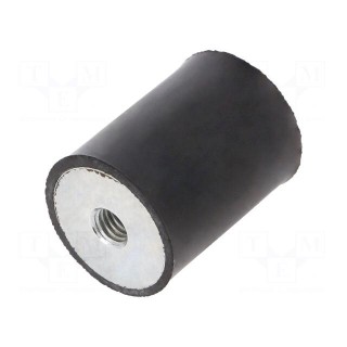 Vibration damper | M8 | Ø: 30mm | rubber | L: 40mm | H: 8mm | 2400N | 240N/mm