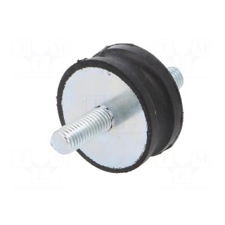Vibration damper | M8 | Ø: 35mm | rubber | L: 15mm | Thread len: 20mm