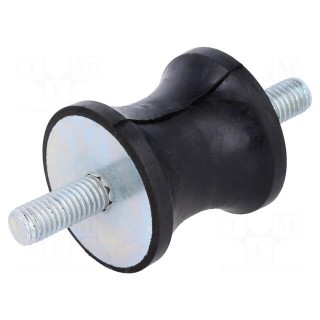 Vibration damper | M8 | Ø: 35mm | rubber | L: 34mm | Thread len: 20mm