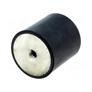 Vibration damper | M8 | Ø: 40mm | rubber | L: 40mm | H: 8mm | 1397N | 140N/mm