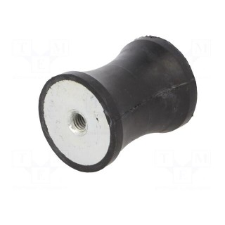 Vibration damper | M8 | Ø: 40mm | rubber | L: 50mm | H: 8mm | 965N | 77N/mm