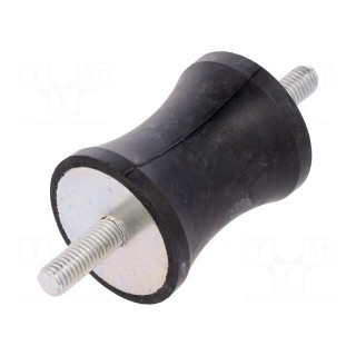 Vibration damper | M8 | Ø: 40mm | rubber | L: 50mm | Thread len: 23mm