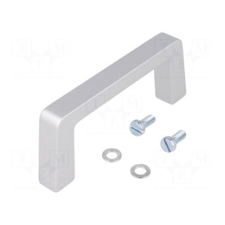 Handle | Mat: aluminium | grey | H: 40mm | L: 102mm | W: 12.2mm