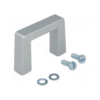 Handle | aluminium | grey | H: 40mm | L: 57.5mm | W: 12.2mm