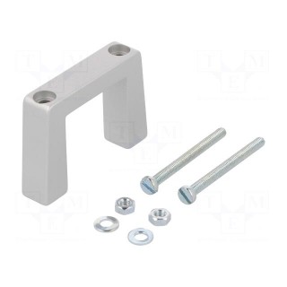 Handle | Mat: aluminium | grey | H: 40mm | L: 57.5mm | W: 12.2mm