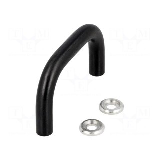 Handle | Mat: oxidized steel | black | H: 35mm | Mounting: M4 screw