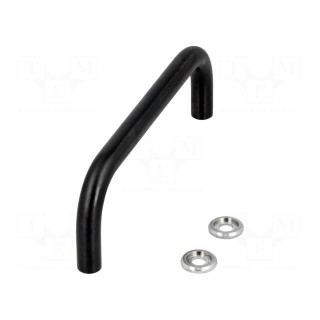Handle | oxidized steel | black | H: 35mm | Mounting: M4 screw | Ø: 8mm