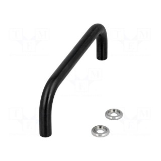 Handle | oxidized steel | black | H: 43mm | Mounting: M5 screw | Ø: 10mm