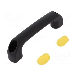 Handle | Mat: polyamide | black | H: 34mm | L: 120mm | yellow | W: 18mm | 530N