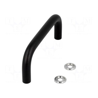 Handle | steel | black | H: 43mm | Mounting: M5 screw | Ø: 10mm | Thread: M5