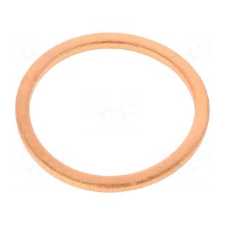 Gasket | copper | Thk: 1.5mm | Øint: 21mm | Øout: 26mm | DIN 7603