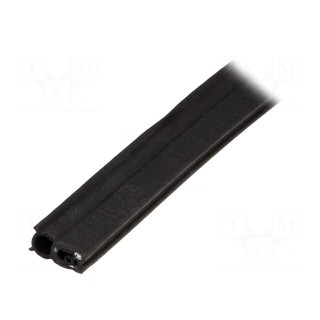Gasket | EPDM | black | L: 10m | W: 11mm | H: 21.5mm | Panel thick: 1÷3mm