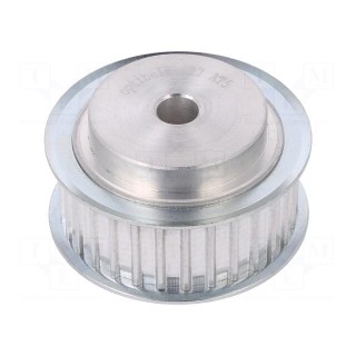Belt pulley | AT5 | W: 16mm | whell width: 27mm | Ø: 21.05mm | aluminium