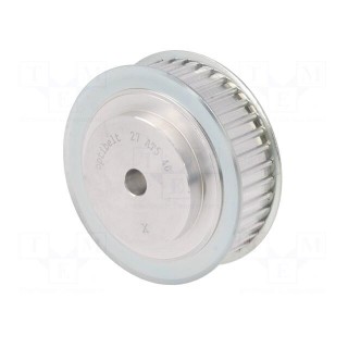 Belt pulley | AT5 | W: 16mm | whell width: 27mm | Ø: 62.45mm | aluminium