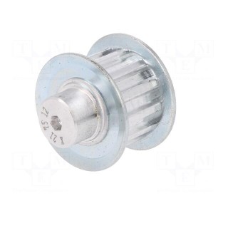 Belt pulley | T5 | W: 10mm | whell width: 21mm | Ø: 18.25mm | aluminium