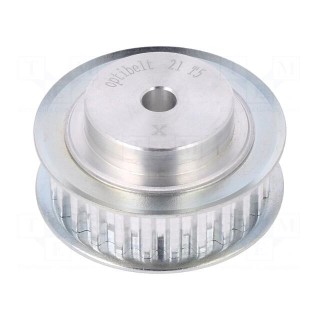 Belt pulley | T5 | W: 10mm | whell width: 21mm | Ø: 37.4mm | aluminium