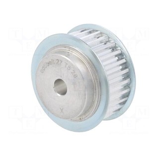 Belt pulley | T5 | W: 16mm | whell width: 27mm | Ø: 43.75mm | aluminium