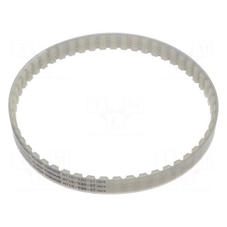 Timing belt | AT10 | W: 16mm | H: 5mm | Lw: 530mm | Tooth height: 2.5mm