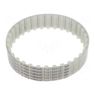 Timing belt | T10 | W: 25mm | H: 4.5mm | Lw: 320mm | Tooth height: 2.5mm