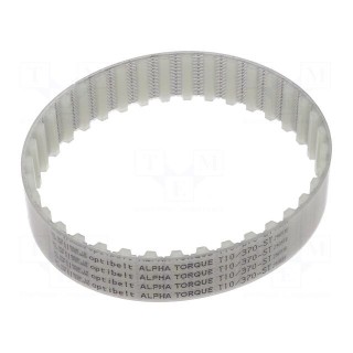 Timing belt | T10 | W: 25mm | H: 4.5mm | Lw: 370mm | Tooth height: 2.5mm