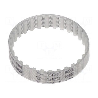 Timing belt | T5 | W: 10mm | H: 2.2mm | Lw: 150mm | Tooth height: 1.2mm
