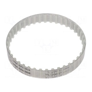 Timing belt | T5 | W: 10mm | H: 2.2mm | Lw: 200mm | Tooth height: 1.2mm