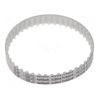 Timing belt | T5 | W: 10mm | H: 2.2mm | Lw: 215mm | Tooth height: 1.2mm