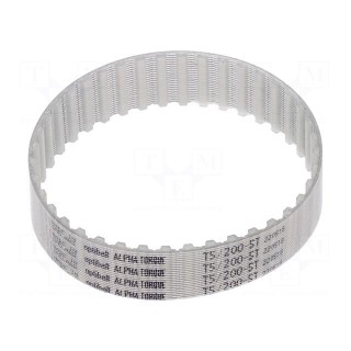 Timing belt | T5 | W: 16mm | H: 2.2mm | Lw: 200mm | Tooth height: 1.2mm