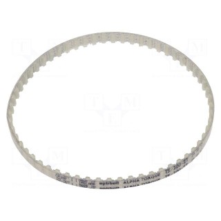 Timing belt | T5 | W: 6mm | H: 2.2mm | Lw: 380mm | Tooth height: 1.2mm