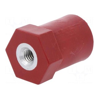Support insulator | L: 30mm | Ø: 30mm | Uoper: 750V | UL94V-0 | Body: red