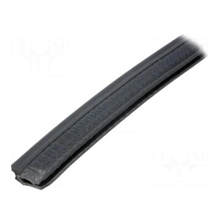Hole and edge shield | L: 10m | black | H: 21mm | W: 10mm | industrial
