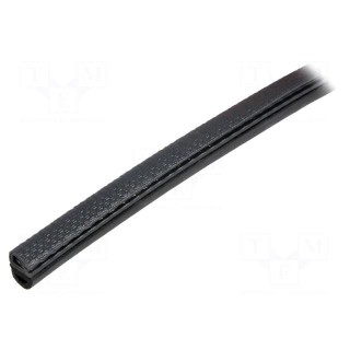 Hole and edge shield | L: 10m | black | H: 9.5mm | Panel thick: 1÷2mm