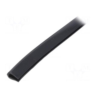 Hole and edge shield | PVC | L: 10m | black | H: 10mm | W: 5.5mm | -30÷70°C