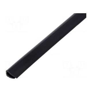Hole and edge shield | PVC | L: 10m | black | H: 12mm | W: 6mm | -30÷70°C
